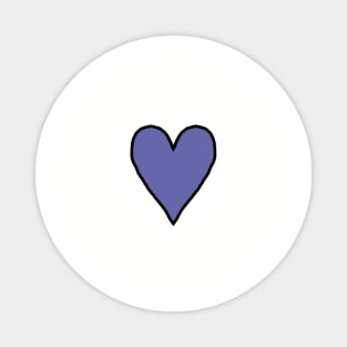 Small Very Peri Periwinkle Blue Heart Line Drawing Color of the Year 2022 Magnet